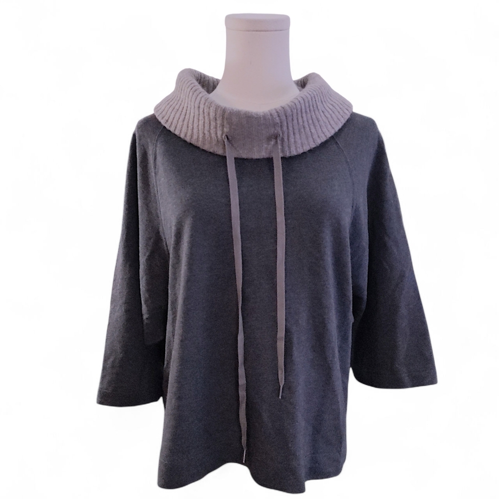 LOFT Drawstring Neck Pullover Sweater Womens Size Small - Grey